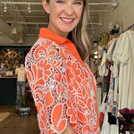 Citrus Lace Collared Shirt Dress - Elle Maxine