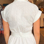 Claire Eyelet Short Sleeve Midi Dress - Elle Maxine