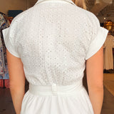 Claire Eyelet Short Sleeve Midi Dress - Elle Maxine
