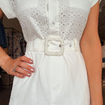 Claire Eyelet Short Sleeve Midi Dress - Elle Maxine