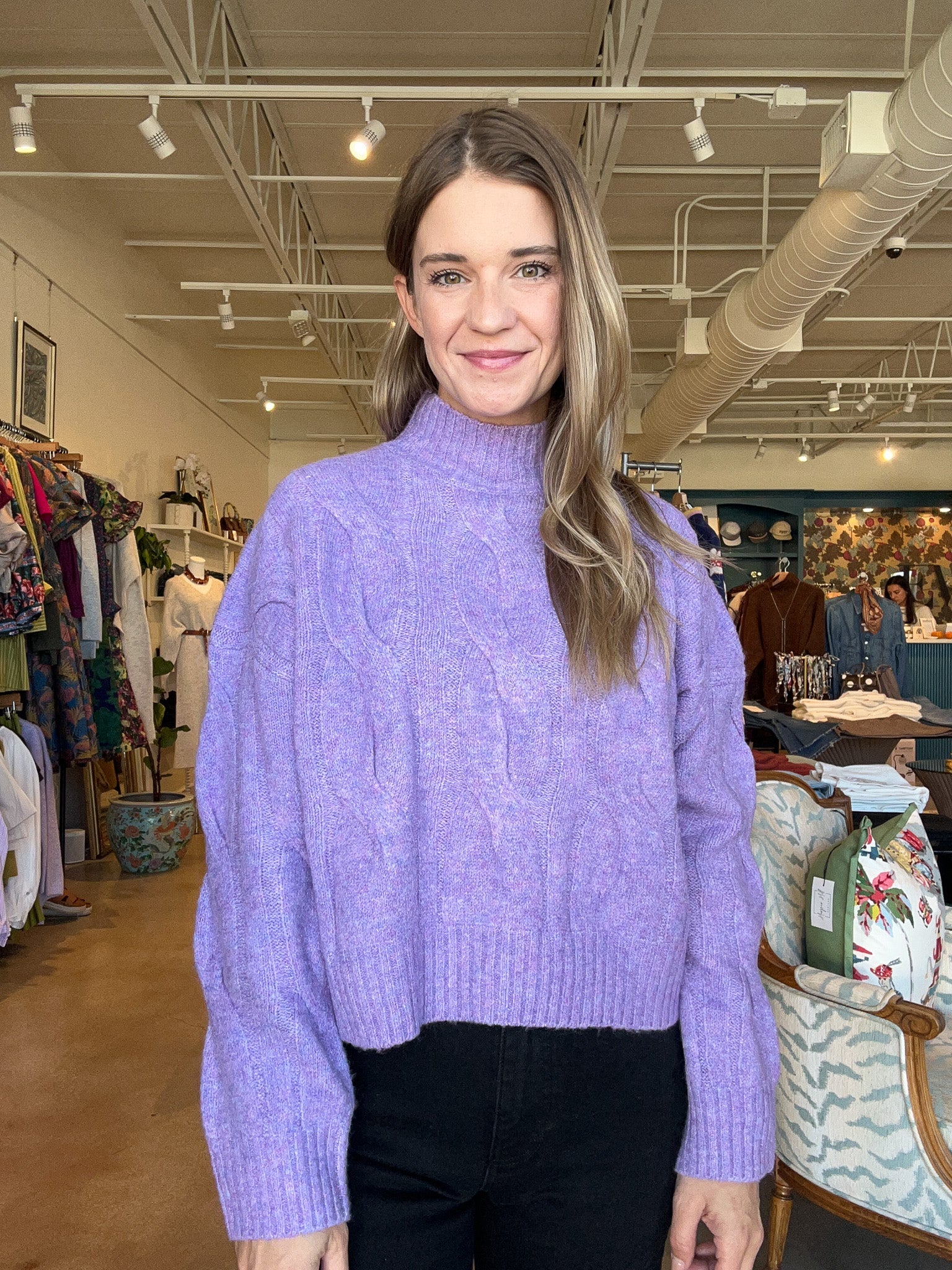 Claire Knit Sweater - Lilac - Elle Maxine