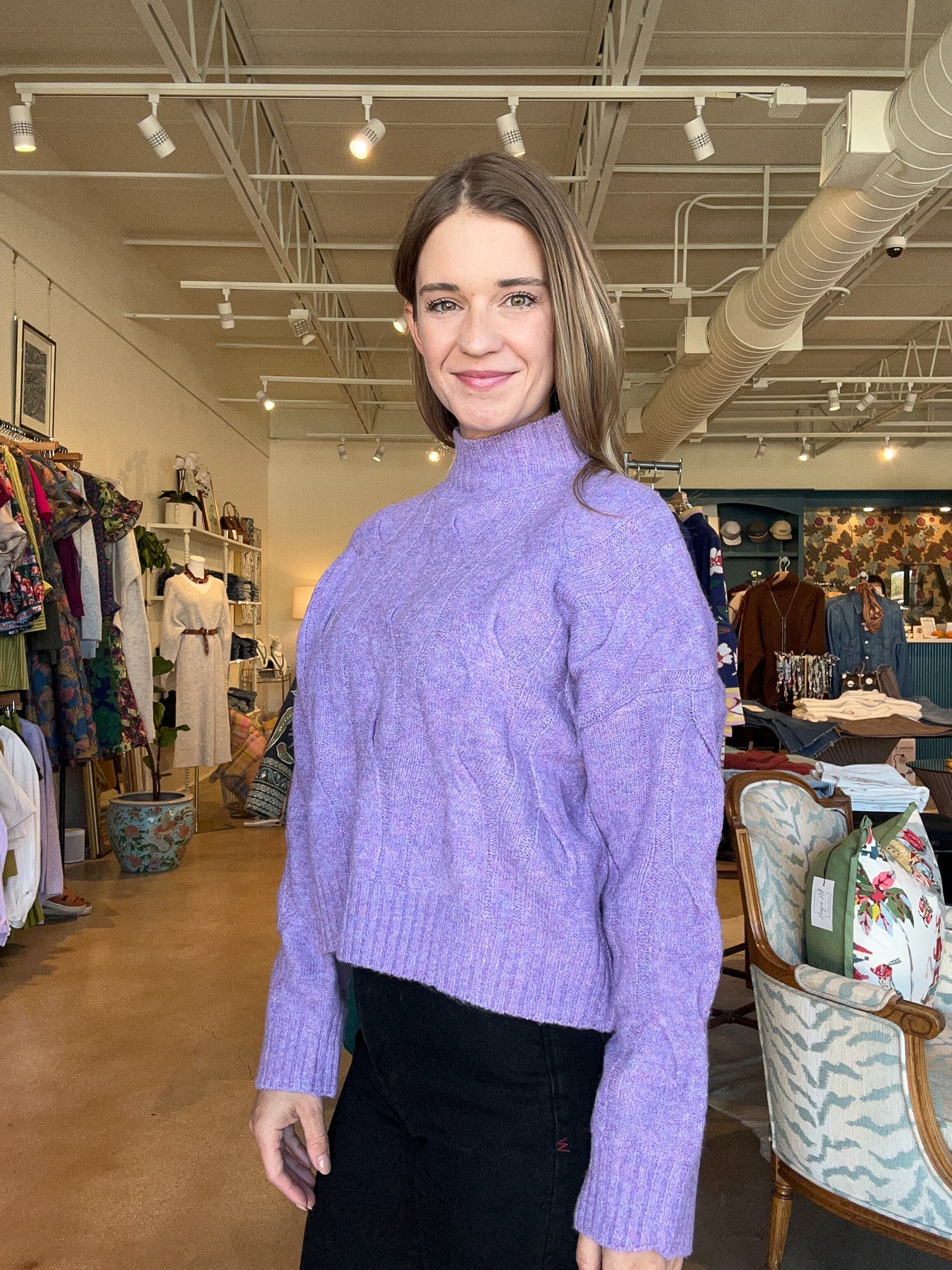 Claire Knit Sweater - Lilac - Elle Maxine