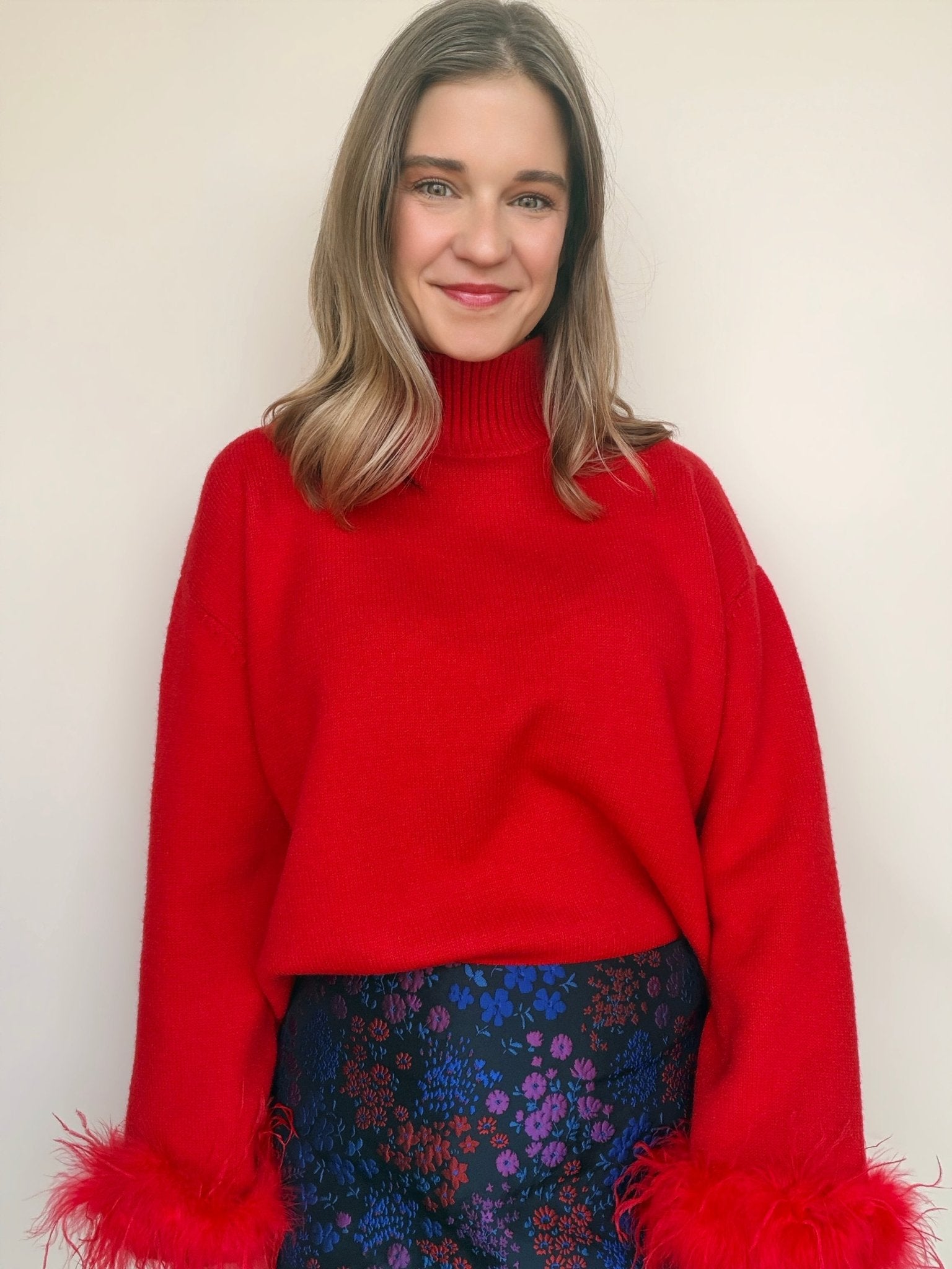 Clark Feather Trim Sweater - Elle Maxine