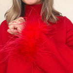 Clark Feather Trim Sweater - Elle Maxine