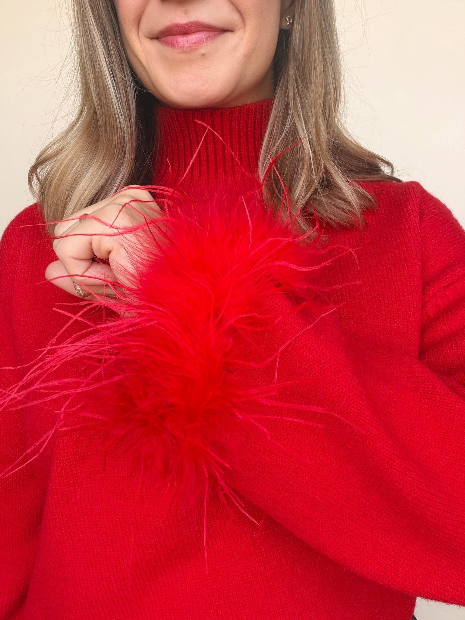 Clark Feather Trim Sweater - Elle Maxine