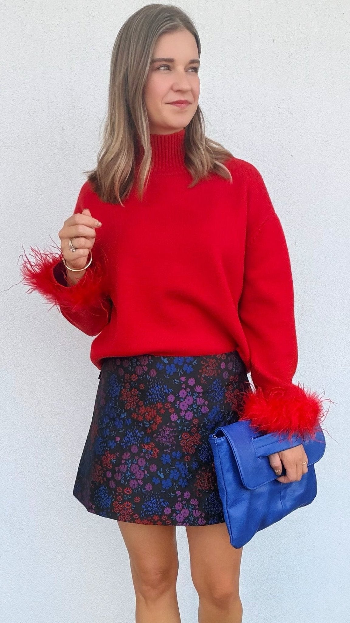Clark Feather Trim Sweater - Elle Maxine