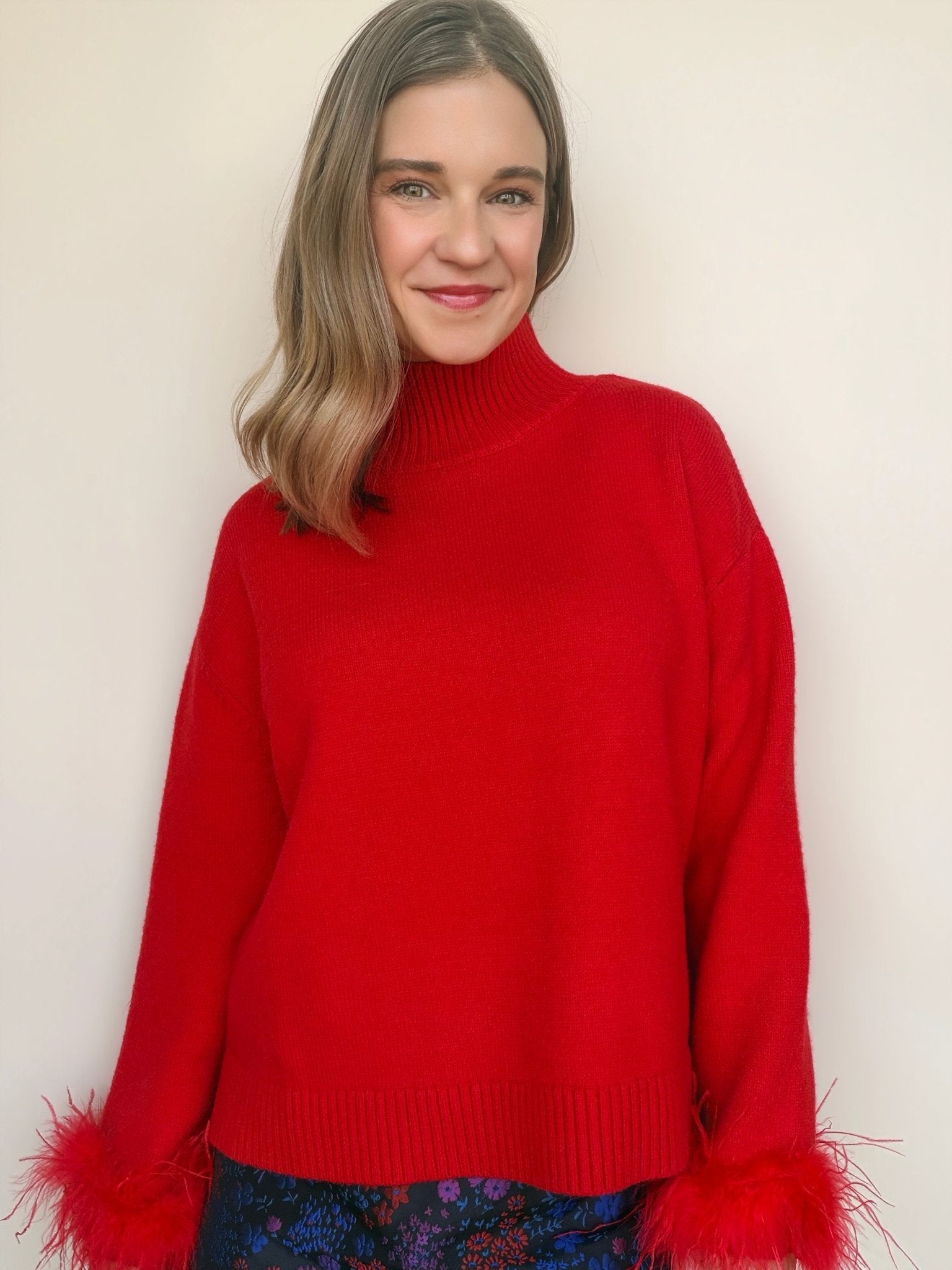 Clark Feather Trim Sweater - Elle Maxine