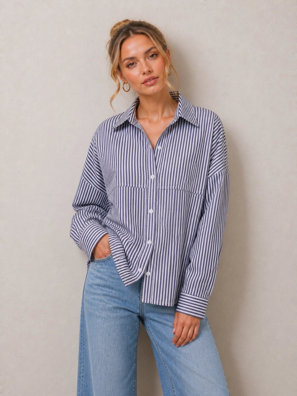 Closet Staple Button Down Top - Elle Maxine