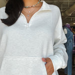 Cloud Fleece Quarter Zip - Icy Heather - Elle Maxine