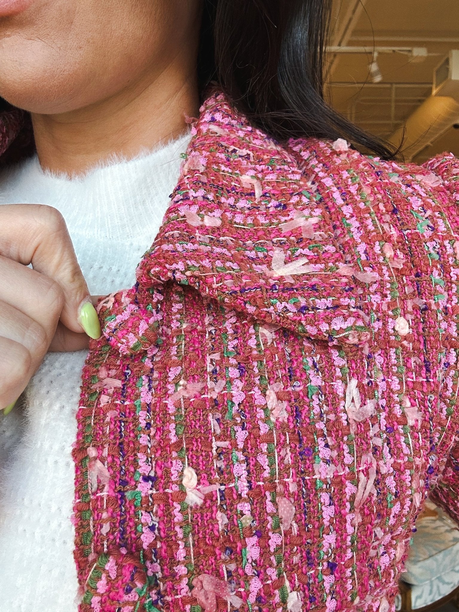 Coco Tweed Blazer - Pink - Elle Maxine