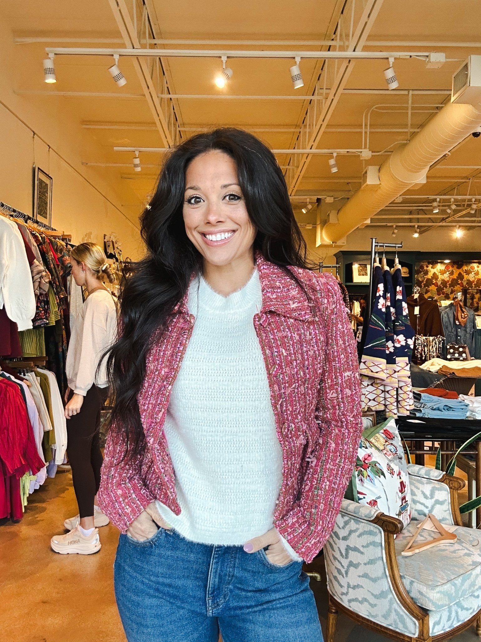 Coco Tweed Blazer - Pink - Elle Maxine