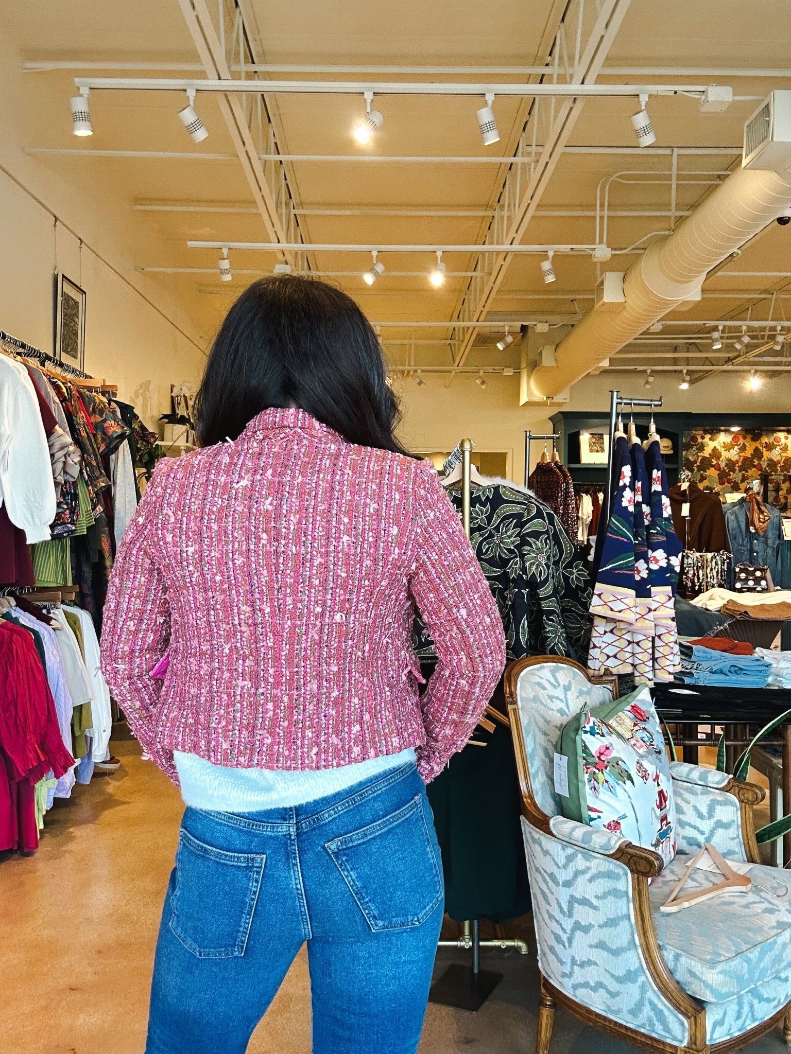 Coco Tweed Blazer - Pink - Elle Maxine