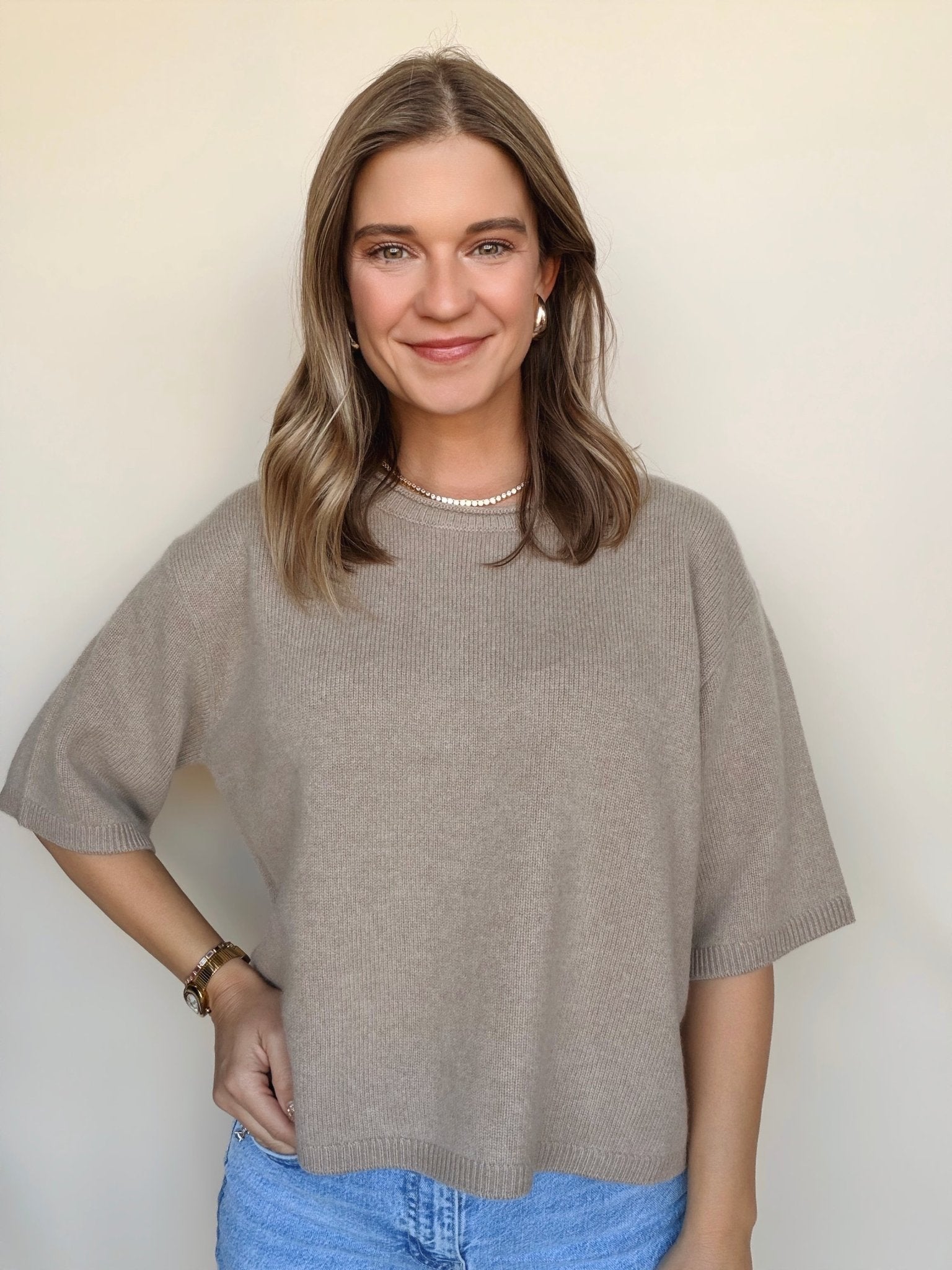 Colette Cashmere Boxy Tee - Elle Maxine