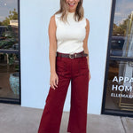 Colette Wide-Leg Scallop Pocket Pants - Elle Maxine