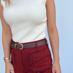 Colette Wide-Leg Scallop Pocket Pants - Elle Maxine