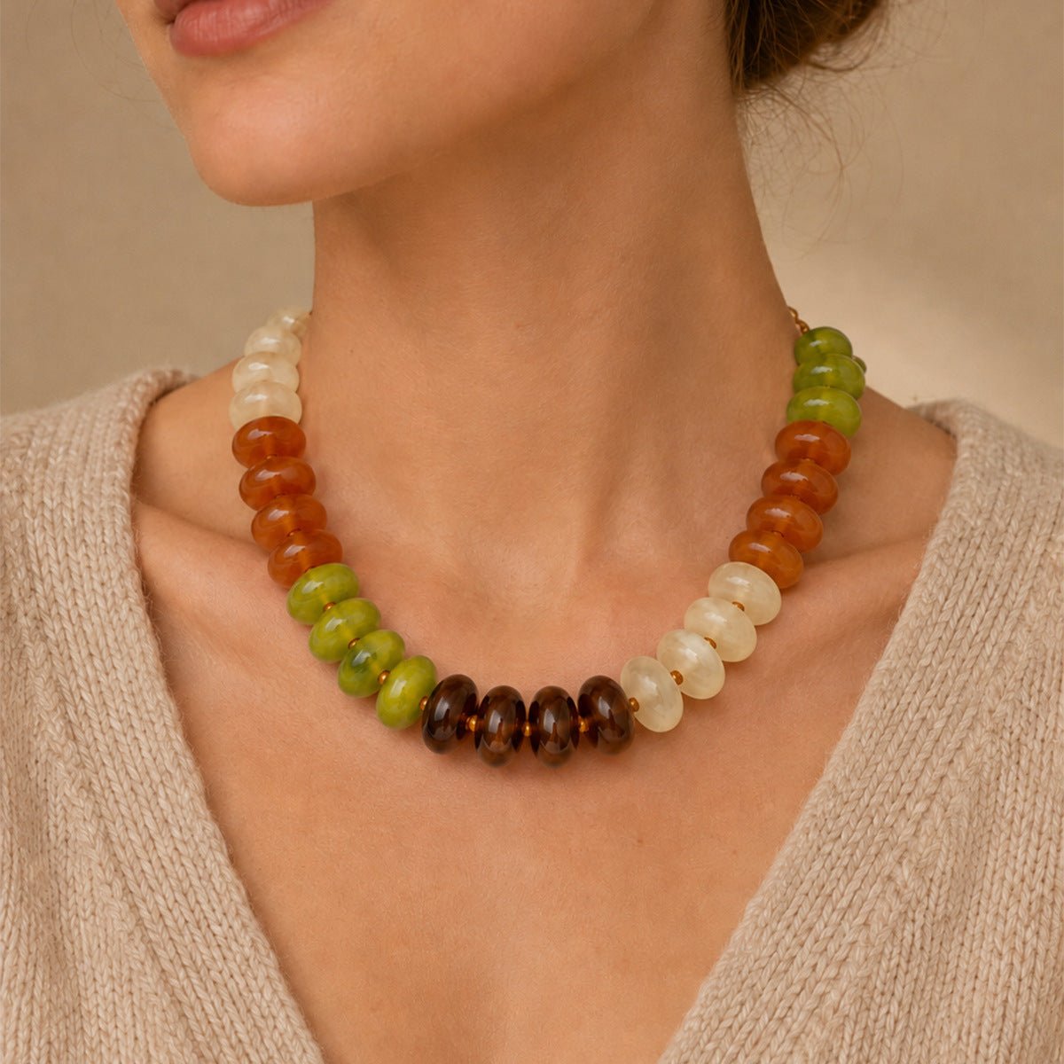 Color Blocked Cleo Necklace - Elle Maxine