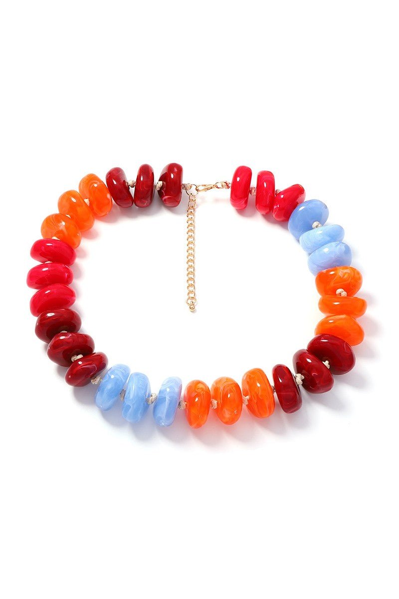 Colorful Patchwork Beaded Necklace - Elle Maxine