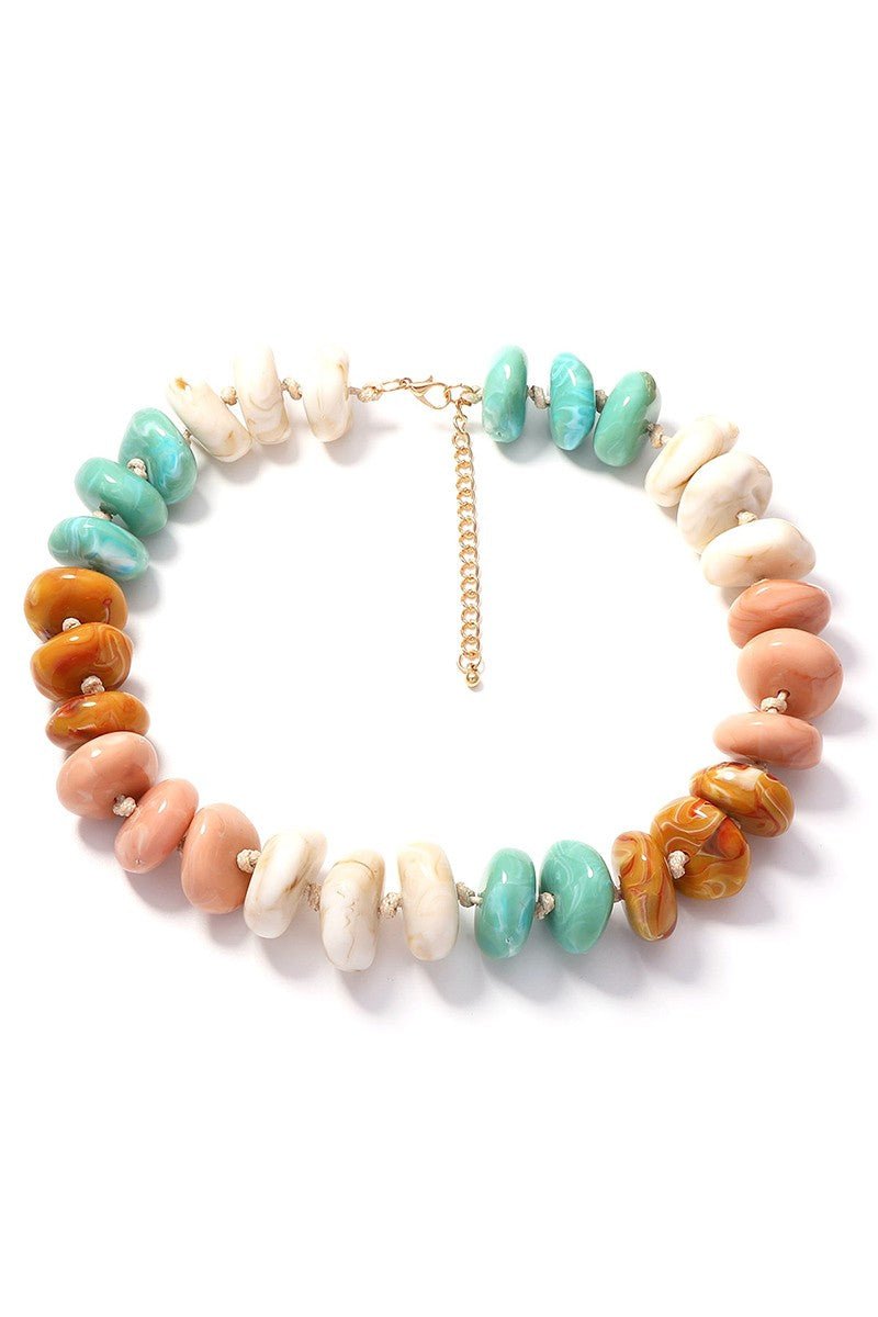 Colorful Patchwork Beaded Necklace - Elle Maxine