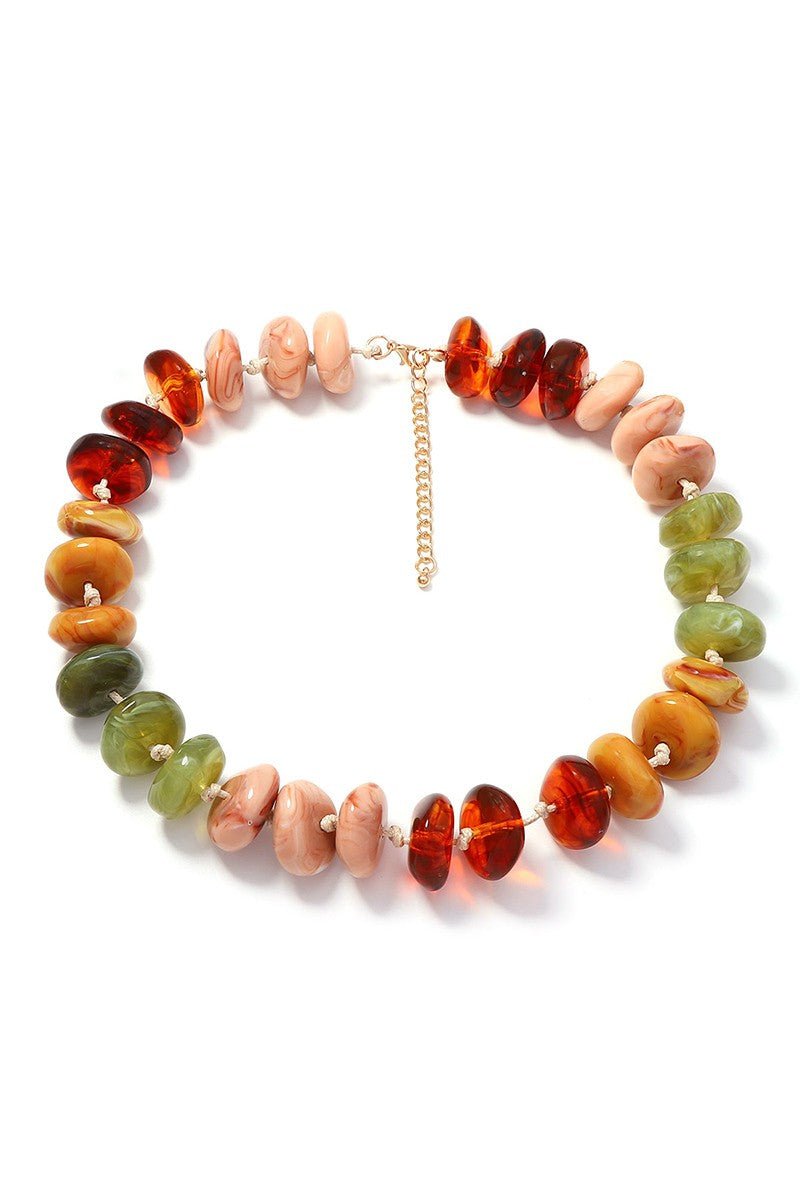 Colorful Patchwork Beaded Necklace - Elle Maxine
