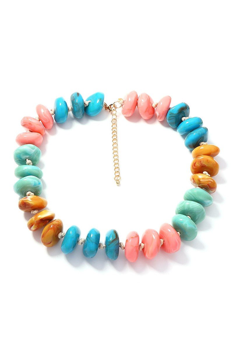 Colorful Patchwork Beaded Necklace - Elle Maxine