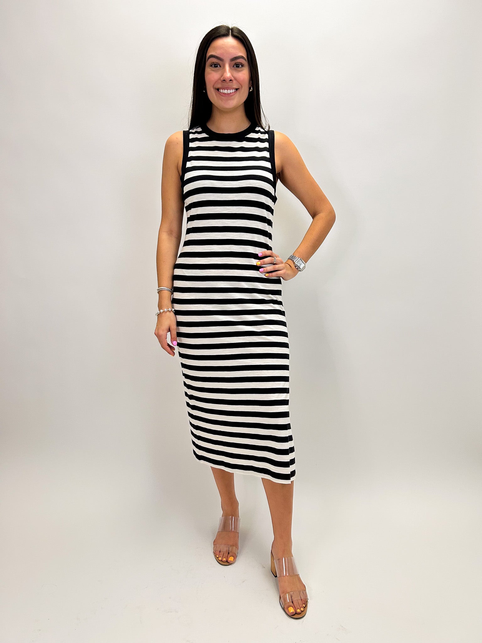 Contrast Trim Maxi - Stripe - Elle Maxine