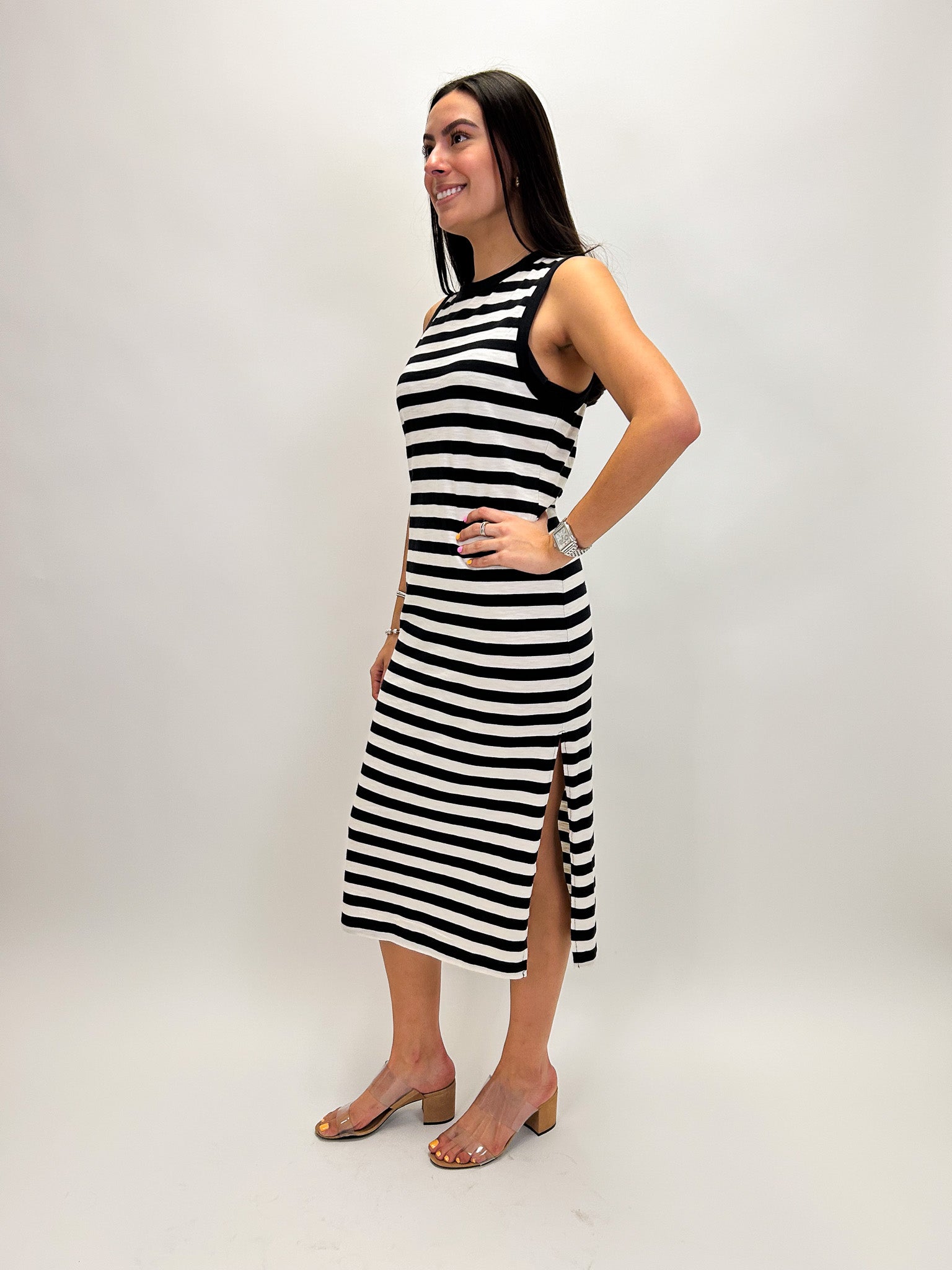Contrast Trim Maxi - Stripe - Elle Maxine
