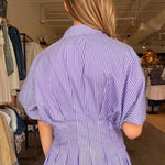 Cora Stripe Pleated Shirt Dress - Elle Maxine