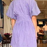 Cora Stripe Pleated Shirt Dress - Elle Maxine