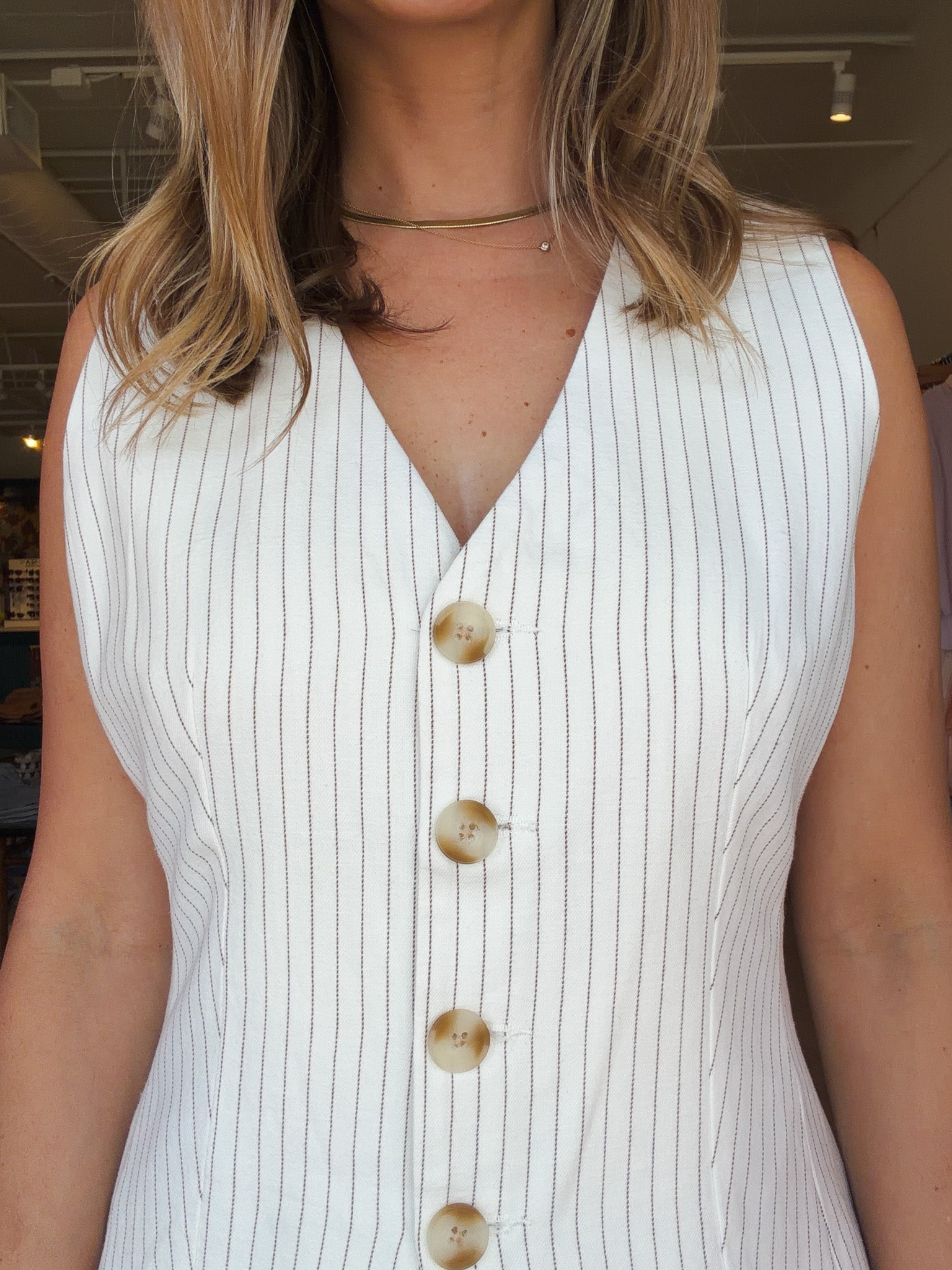 Cordera Pinstripe Vest - Elle Maxine