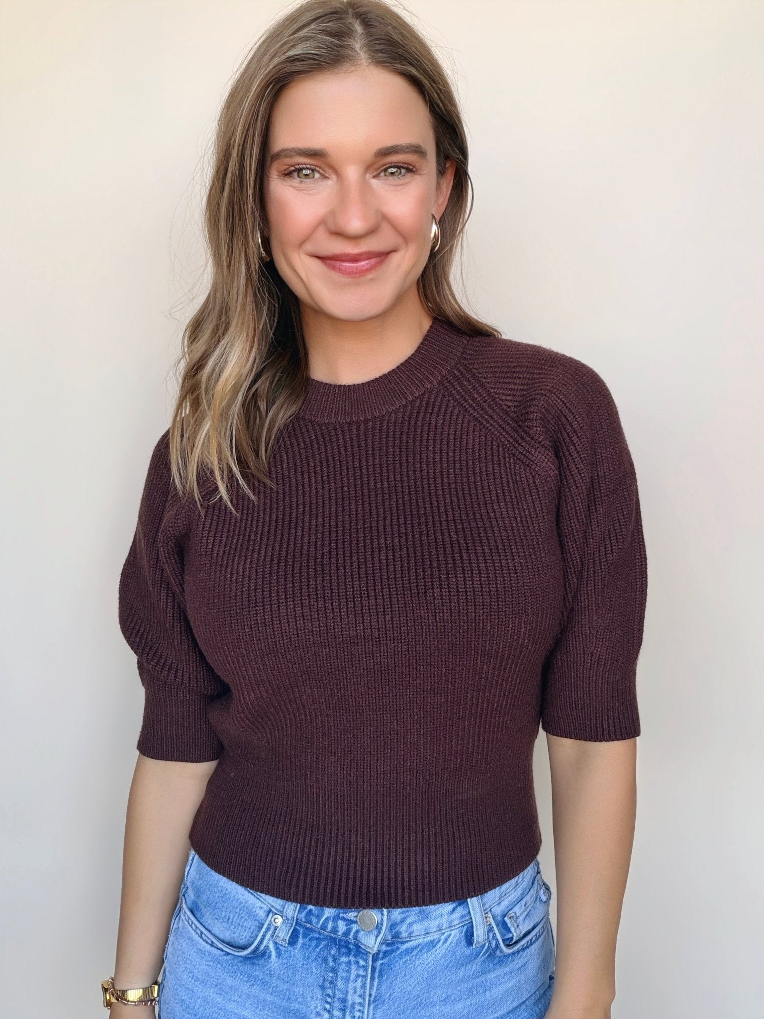 Cornelia Rib Crew Pullover - Elle Maxine