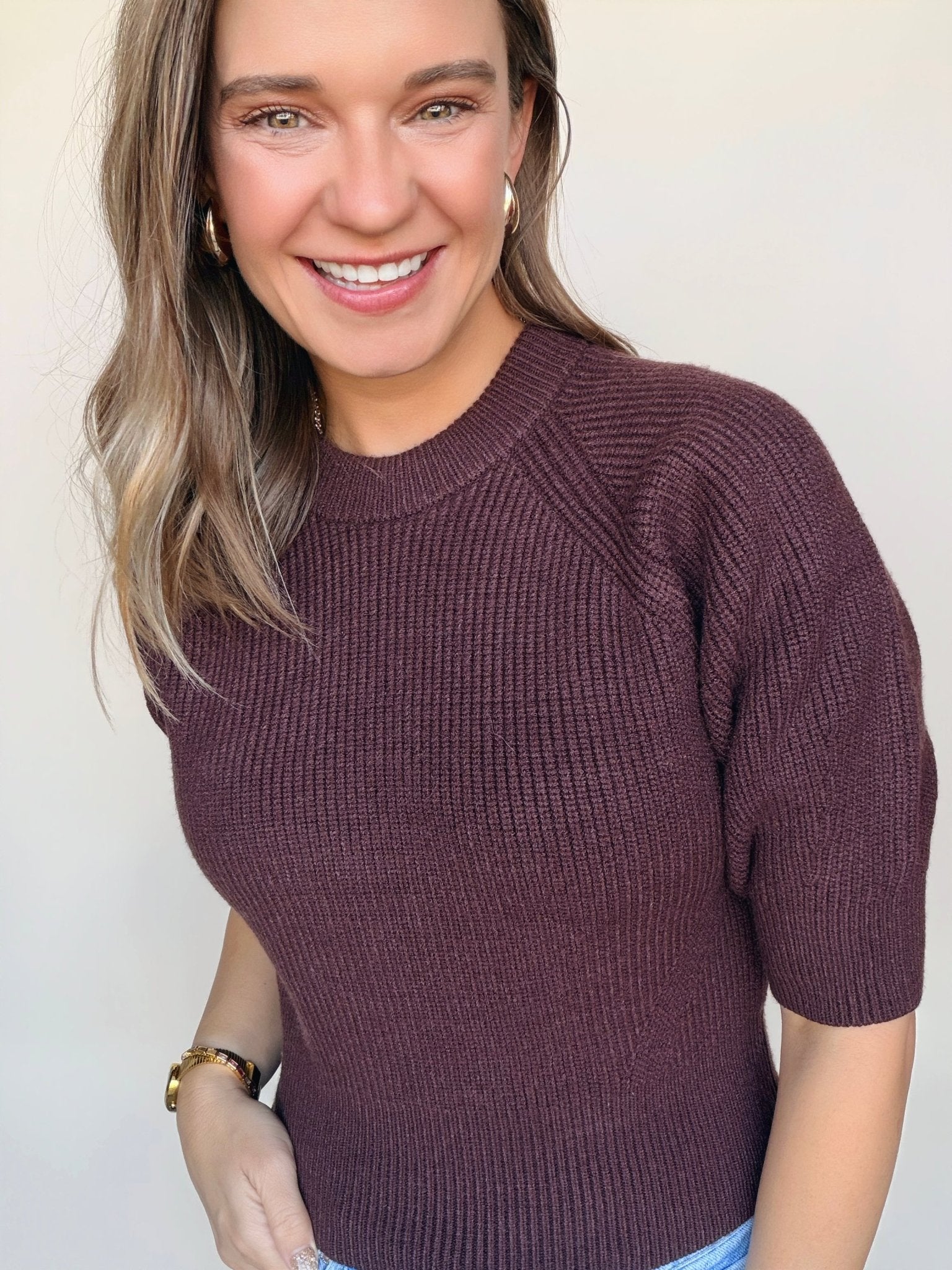 Cornelia Rib Crew Pullover - Elle Maxine