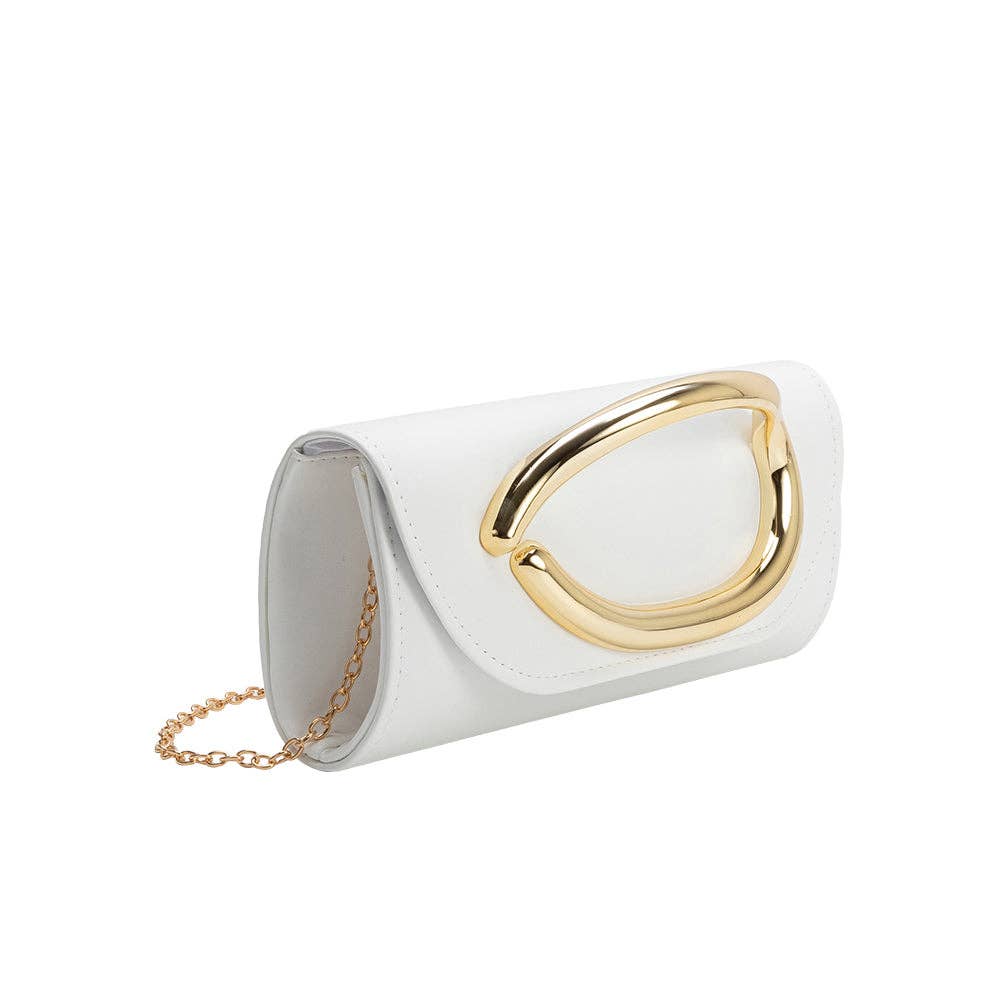 Cosima White Vegan Leather Crossbody Bag - Elle Maxine