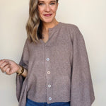 Costanza Button Front Poncho - Elle Maxine