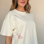 Cowboy Embroidered Tee - Elle Maxine