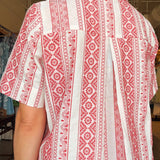Crimson Weave Button Down Dress - Elle Maxine