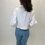 Cropped Paper Boy Jacket - White - Elle Maxine