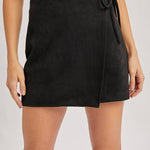 Crossover Wrap Skirt - Black - Elle Maxine