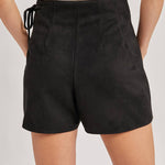 Crossover Wrap Skirt - Black - Elle Maxine