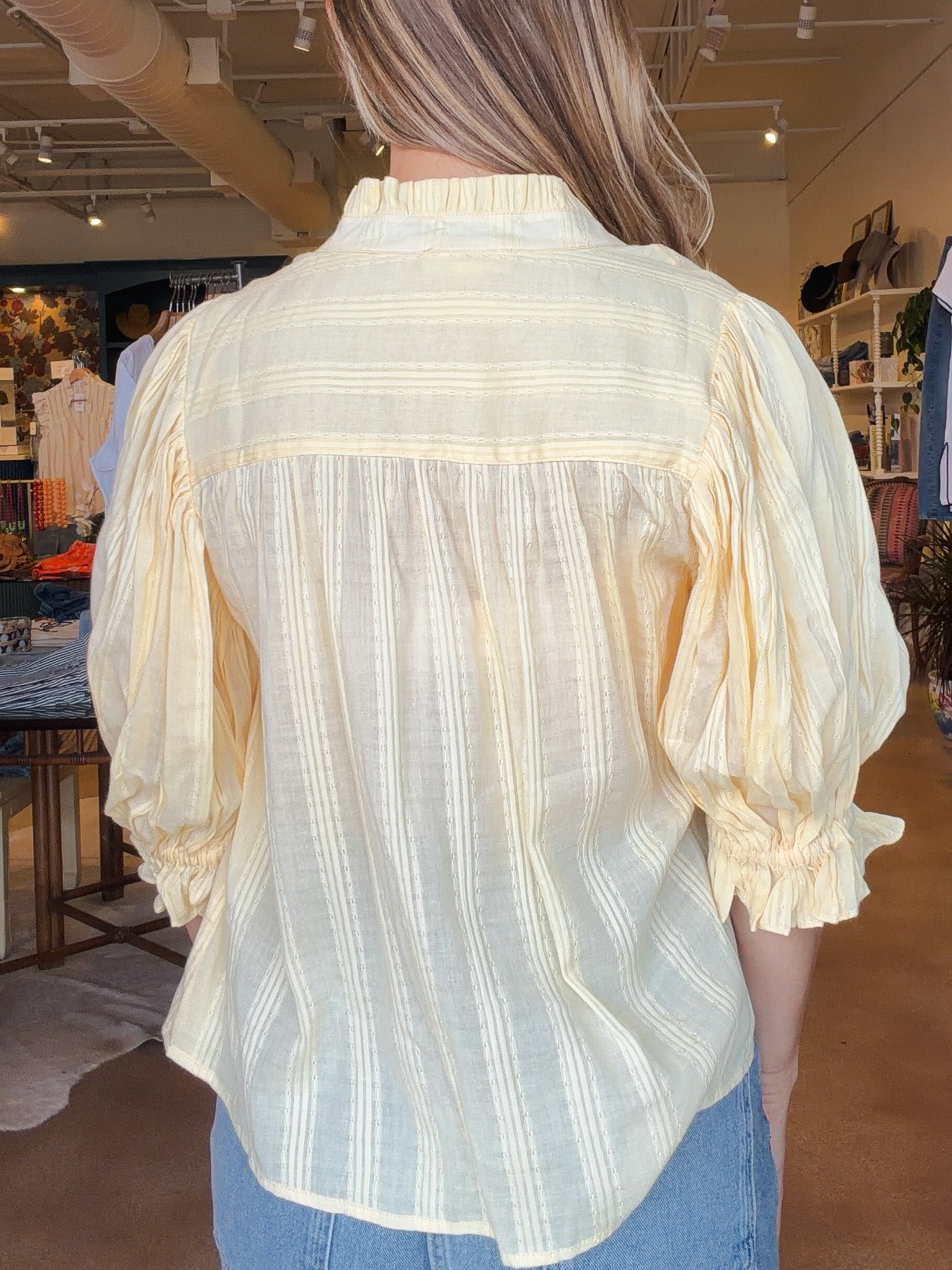 Dahlia Ruffle Button Down Blouse - Elle Maxine