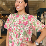 Daisy Scallop Hem Button Front Top - Elle Maxine