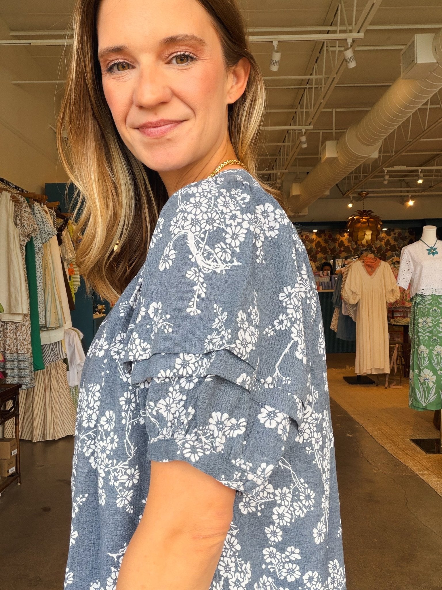 Dani Floral Puff Sleeve Dress - Elle Maxine