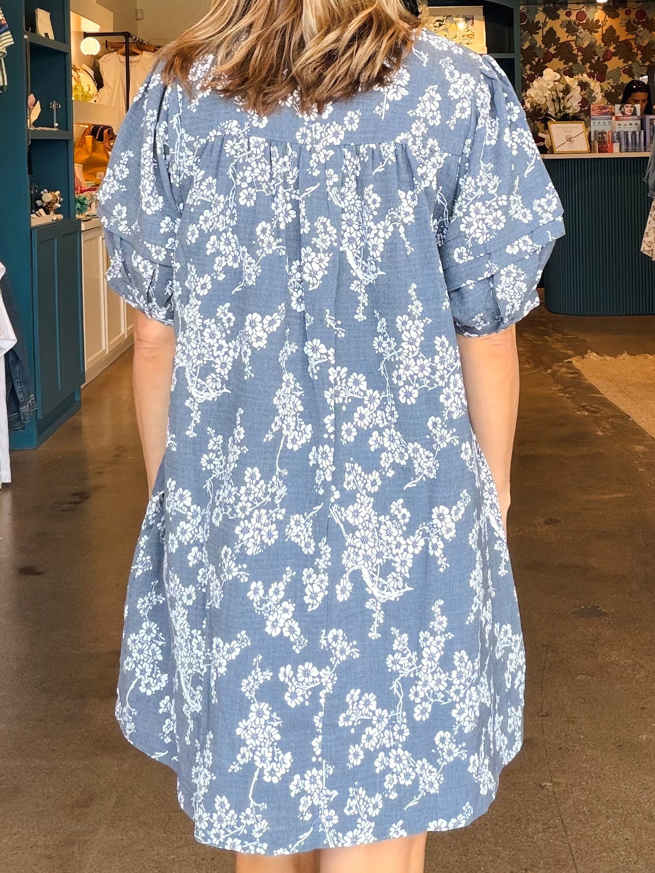Dani Floral Puff Sleeve Dress - Elle Maxine