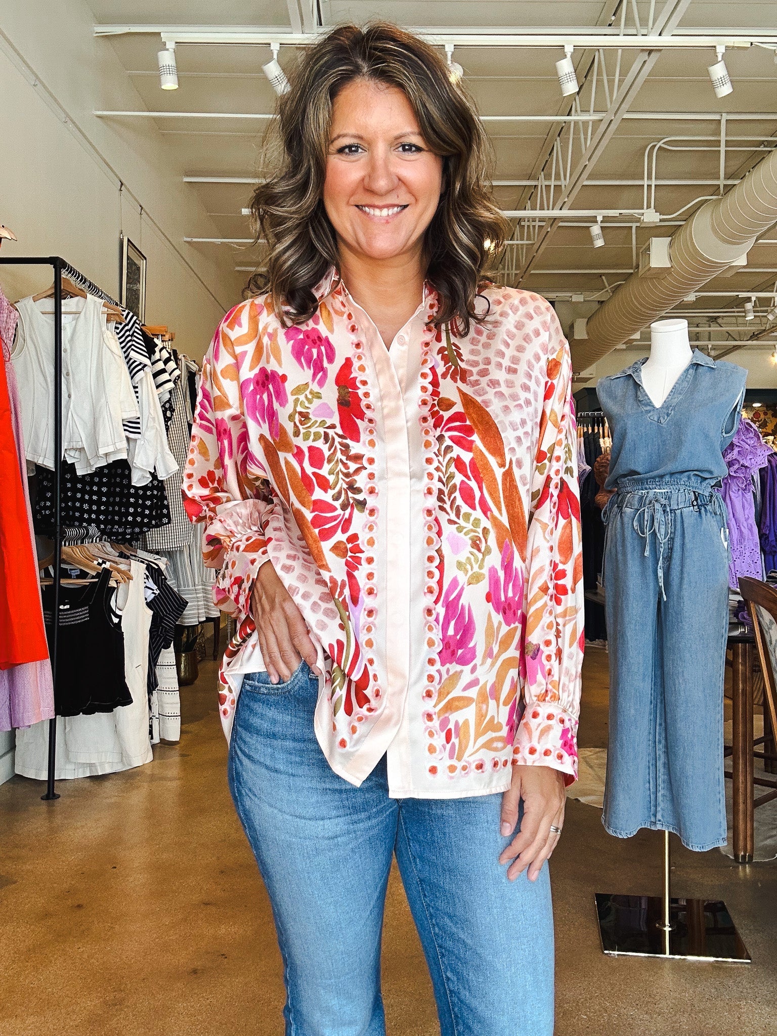 Dani Floral Scarf Blouse - Elle Maxine