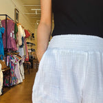Daphne Gauze Shorts - White - Elle Maxine