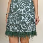 Dariel Jacquard Feather Hem Dress - Elle Maxine