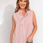 Darla Ruffle Stripe Top - Red - Elle Maxine