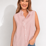 Darla Ruffle Stripe Top - Red - Elle Maxine