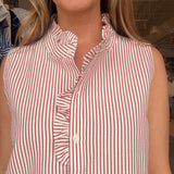Darla Ruffle Stripe Top - Red - Elle Maxine