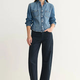 Day Dreamer Pearl Snap Denim Top - Elle Maxine