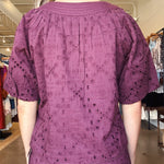 Delphi Embroidered Eyelet Bubble Sleeve Top - Elle Maxine
